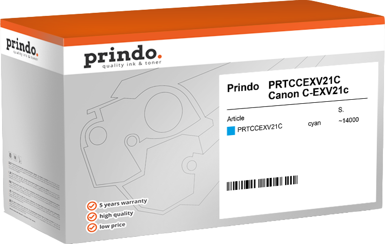 Prindo PRTCCEXV21C Cyan Toner