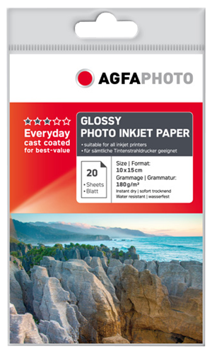 Agfa Photo Glossy Inkjet Paper 10x15 Weiss