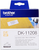 Brother Adress-Etiketten DK-11208 Schwarz auf Weiß