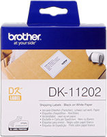 Brother DK-11202 Versand-Etiketten 62x100mm Schwarz auf Weiß