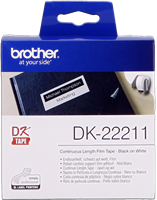 Brother DK-22211 Endlosetiketten 29mm x 15,24m Schwarz auf Weiß