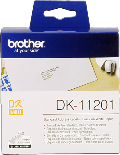 Brother DK-11201 Adress-Etiketten 29x90mm Schwarz auf Weiß