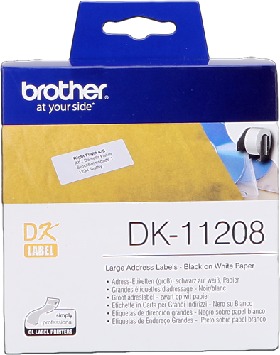 Brother DK-11208 Adress-Etiketten 38x90mm Schwarz auf Weiß