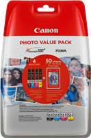 Canon CLI-551 Photo Value Pack Schwarz / Cyan / Magenta / Gelb Value Pack