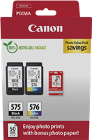 Canon PG-575+CL-576 Schwarz / mehrere Farben / Weiss Value Pack