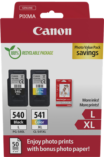 Canon PG-540L+CL-541XL Schwarz / mehrere Farben Value Pack