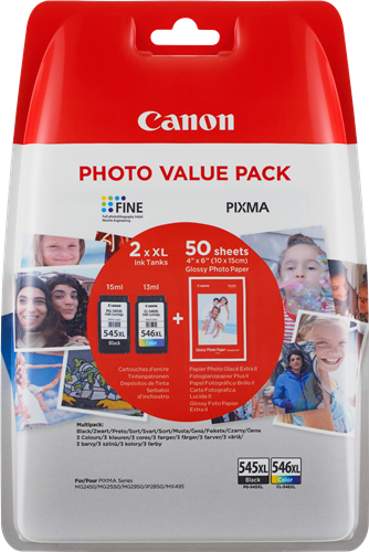 Canon PG-545XL + CL-546XL Photo Schwarz / mehrere Farben Value Pack