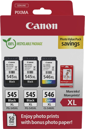 Canon PG-545XL+CL-546XL Schwarz / mehrere Farben / Weiss Value Pack