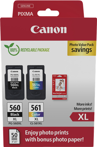 Canon PG-560XL+CL-561XL Schwarz / mehrere Farben Value Pack