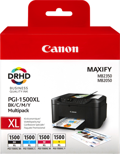 Canon PGI-1500XL Multipack Schwarz / Cyan / Magenta / Gelb