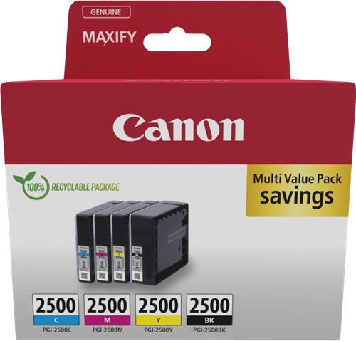 Canon PGI-2500 Multipack Schwarz / Cyan / Magenta / Gelb