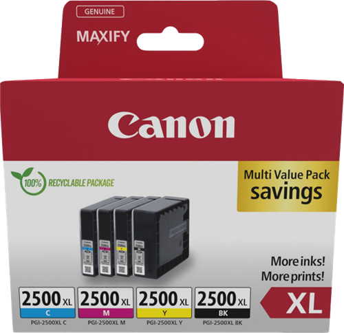 Canon PGI-2500 XL Multipack Schwarz / Cyan / Magenta / Gelb