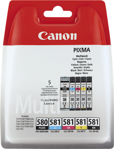 Canon PGI-580+CLI-581 Multipack Schwarz / Cyan / Magenta / Gelb