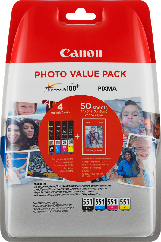 Canon PIXMA iP7200 CLI-551 Photo Value Pack