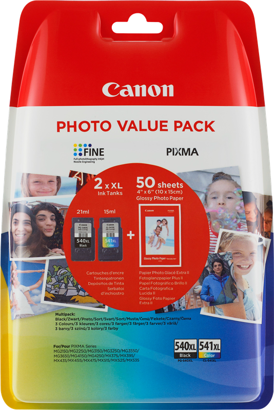 Canon PIXMA MX395 PG-540XL CL-541XL Photo Value Pack