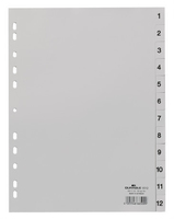 DURABLE Kunststoff-Register A4, 12-tlg., 1-12 