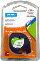 DYMO LetraTAG Papieretiketten Schriftband Schwarz auf Weiß