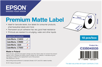 Epson Premium Matte Label - 76 x 127mm Weiss