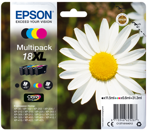Epson 18 XL Multipack Schwarz / Cyan / Magenta / Gelb