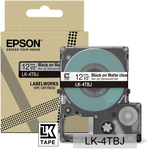 Epson LK-4TBJ Schriftband Schwarz auf Transparent
