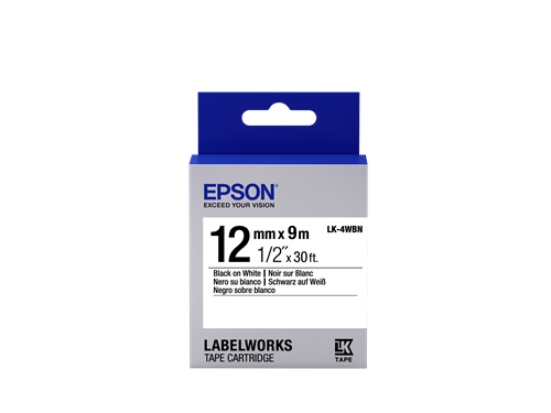 Epson LK-4WBN Schriftband Schwarz auf Weiß