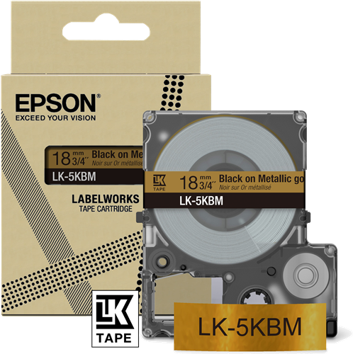 Epson LK-5KBM Schriftband Schwarz auf Gold