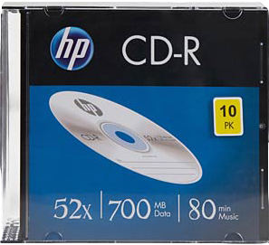HP 1x10 CD-R 80Min / 700MB / Slimcase 