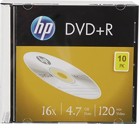 HP 1x10 DVD+R 4.7GB / 120Min / Slimcase 
