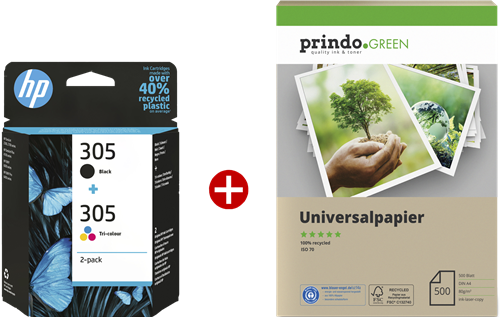 HP + Prindo Green Recyclingpapier 500 Blatt