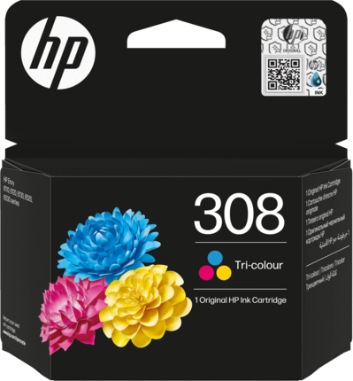 HP Original Tintenpatronen 308e Schwarz & 308 Farbe – 2er Pack XL, Für Mehr Seiten