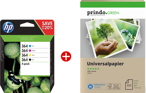 HP Photosmart 6520 e-All-in-One + Prindo Green Recyclingpapier 500 Blatt