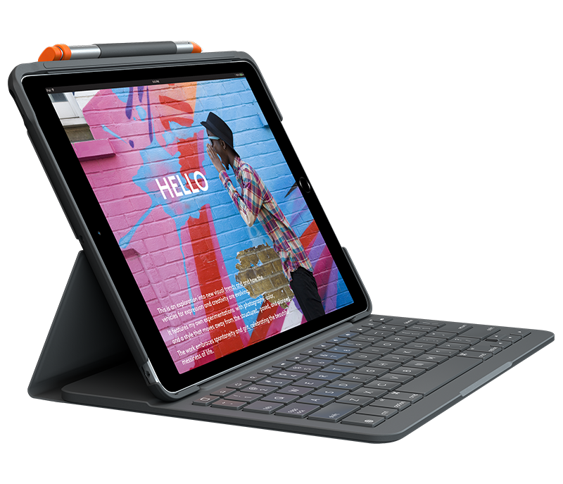 Logitech Slim Folio Keyboard Case für iPad Gen 7., 8. und 9. Gen. graphite | prindo.de Logitech Slim Folio Keyboard Case für iPad Gen 7., 8. und 9. Gen. graphite | prindo.de