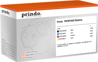Prindo PRTBTN423 Rainbow Schwarz / Cyan / Magenta / Gelb Value Pack