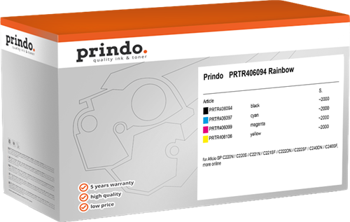Prindo PRTR406094 Rainbow Schwarz / Cyan / Magenta / Gelb Value Pack