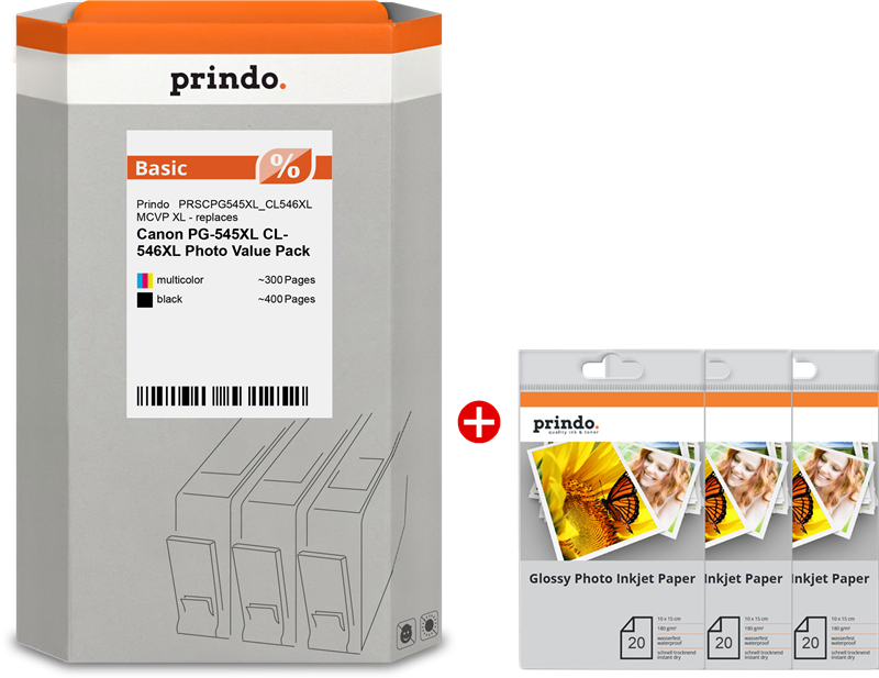 Prindo PRSCPG545XL_CL546XL MCVP Schwarz / mehrere Farben Value Pack