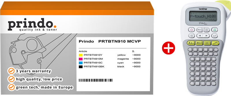 Prindo PRTBTN910 MCVP Schwarz / Cyan / Magenta / Gelb Value Pack