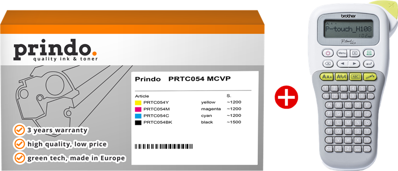 Prindo PRTC054 MCVP Schwarz / Cyan / Magenta / Gelb Value Pack