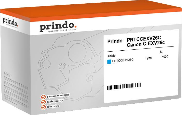 Prindo PRTCCEXV26C Cyan Toner